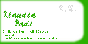 klaudia madi business card