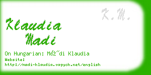 klaudia madi business card